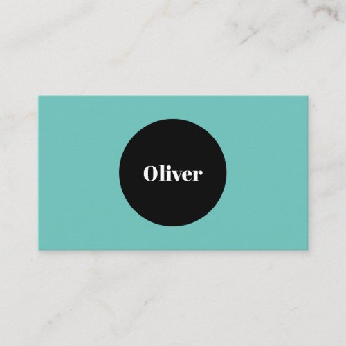 Modern Elegant Ovale Light Teal Business Card