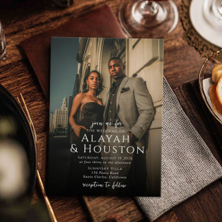 Modern Elegant Overlay Wedding Photo Invitation