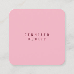 Modern Elegant Pale Pink Minimalist Luxe Template Square Business Card