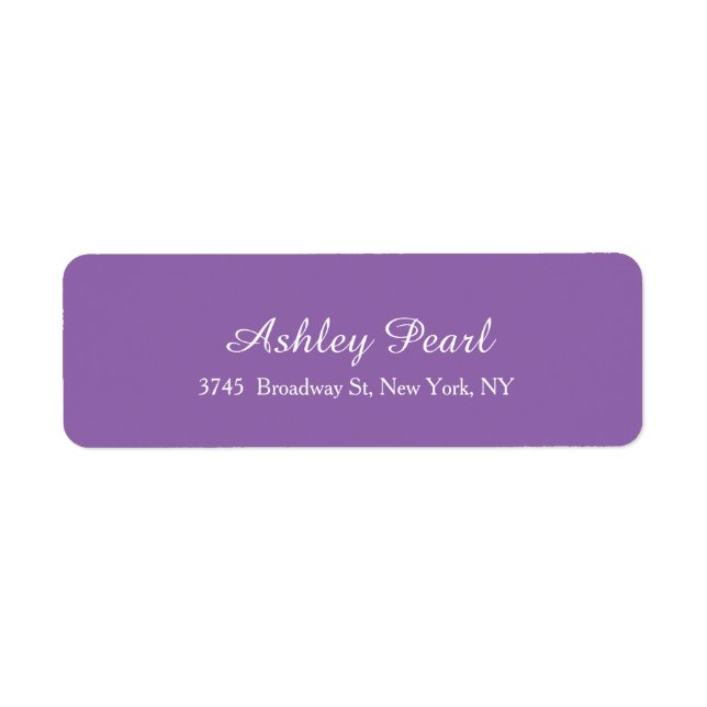 Modern Elegant Pale Purple Stylish Trendy Label (Front)