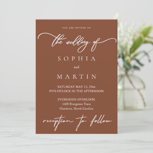 Modern Elegant Pale Taupe Photo Wedding Invitation
