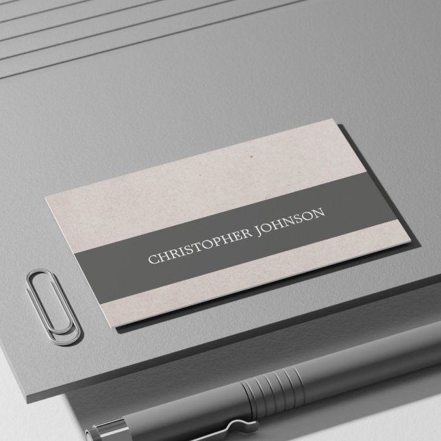 Modern Elegant Paper Grey Stripe Consultant Business Card (Creator Uploaded)