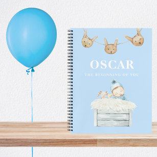 Modern Elegant Pastel Blue Baby Gift For Mom To Be Notebook