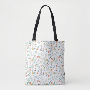 Modern Elegant Pastel Floral Pattern Tote Bag