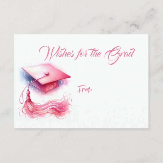 Modern Elegant Pastel Graduation Cap Enclosure Card (Front)