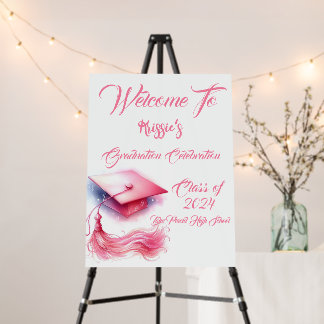 Modern Elegant Pastel Graduation Cap Foam Board