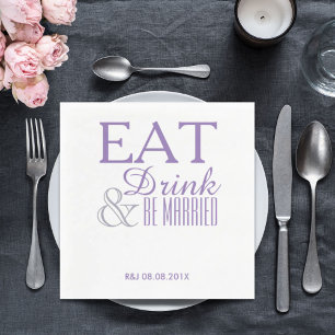 modern elegant pastel lilac purple wedding favor paper napkins