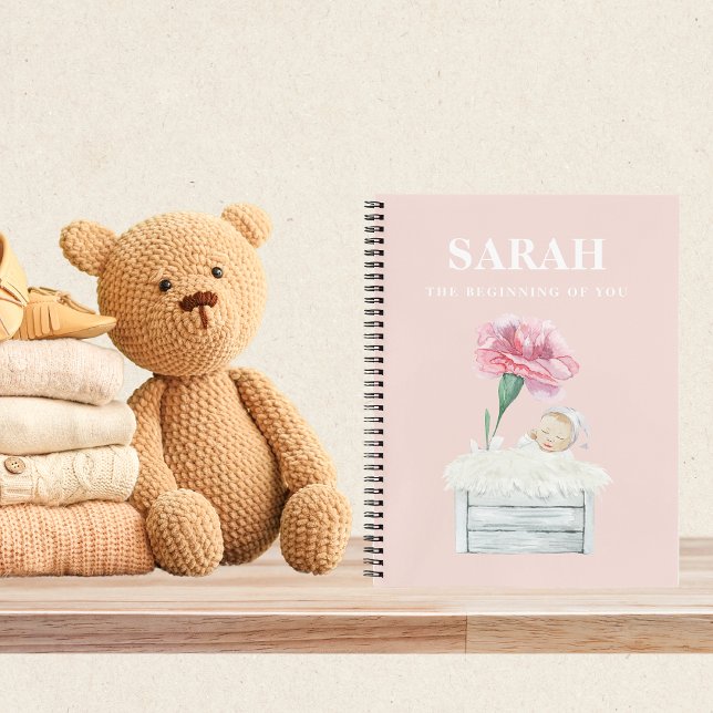 Modern Elegant Pastel Pink Baby Gift For Mom To Be Notebook (Creator Uploaded)