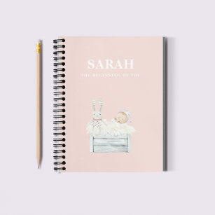 Modern Elegant Pastel Pink Baby Gift For Mom To Be Notebook
