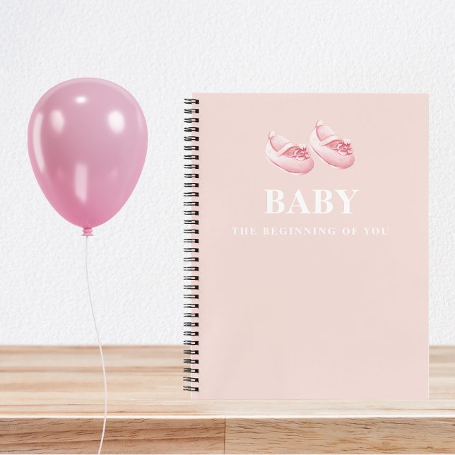 Modern Elegant Pastel Pink Baby Gift For Mom To Be Notebook (Creator Uploaded)