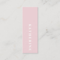 Modern elegant pastel pink minimalist photo writer mini business card