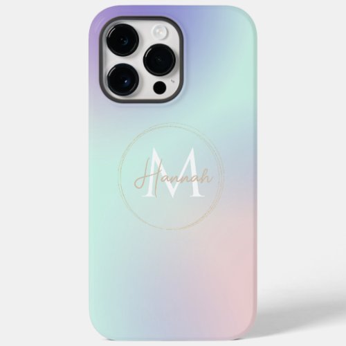 Modern Elegant Pastel Pink Mint Purple Gradient Case_Mate iPhone 14 Pro Max Case