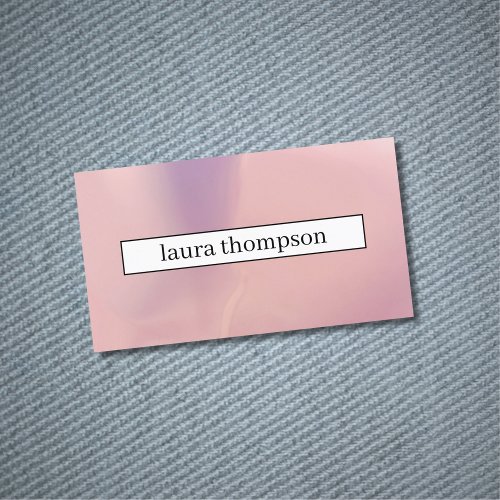 Modern Elegant Pastel Rose White Stripe Business Card