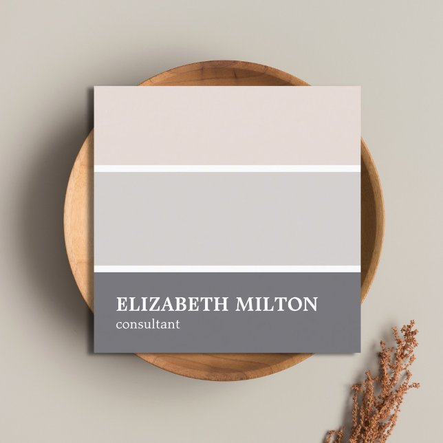 Modern Elegant Pastel Stripes Consultant Square Business Card (Creator Uploaded)