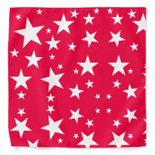 Modern Elegant Pattern White Stars Red Template Bandana