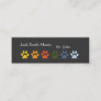 Modern Elegant Paws Pet Sitter Veterinarian Mini Business Card