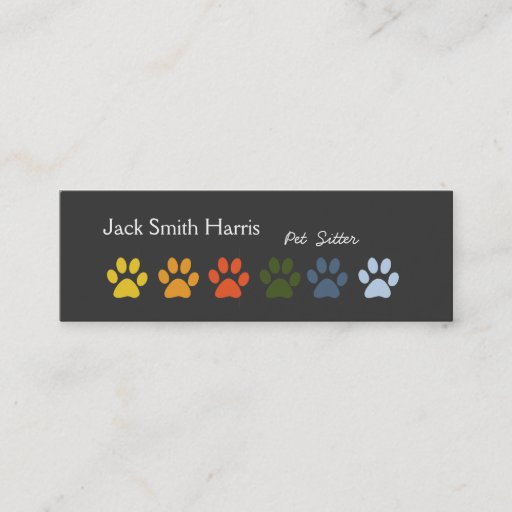 Customizable Paws Pet Sitter Veterinarian Business Card Template
