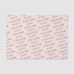 Modern Elegant Peach Black Thank You Custom Tissue Paper