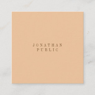 Modern Elegant Peach Color Simple Luxury Template Square Business Card