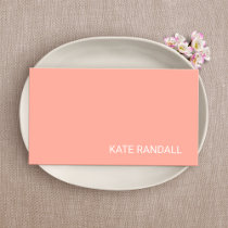 Modern Elegant  Peach Coral Beauty Professional Business Card