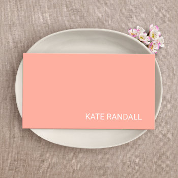 Modern Elegant  Peach Coral Beauty Professional Business Card by sm_business_cards at Zazzle