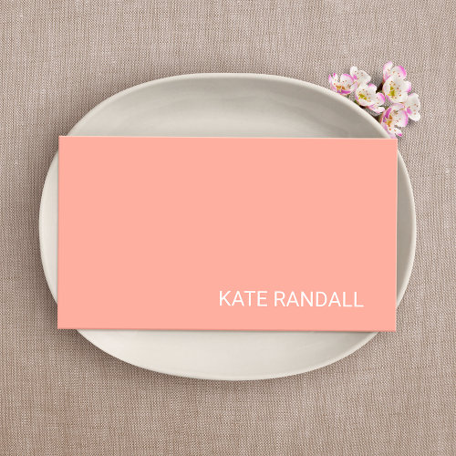 Modern Elegant Peach Coral Beauty Professional Business Card