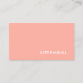 Modern Elegant  Peach Coral Beauty Professional Business Card (Front)
