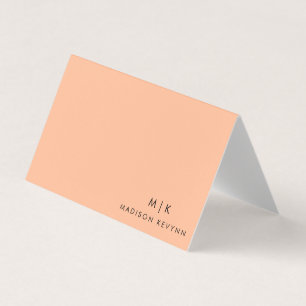 Modern Elegant Peach Fuzz Beauty Professional Business Card