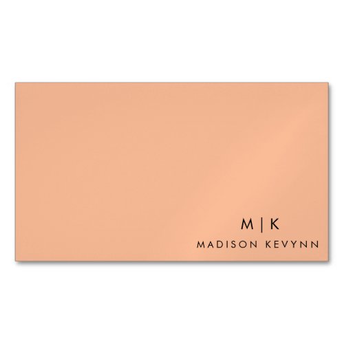 Modern Elegant Peach Fuzz Beauty Professional Business Card Magnet