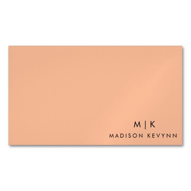 Modern Elegant Peach Fuzz Beauty Professional Business Card Magnet (Front)