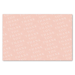 Modern Elegant Peach White Thank You Custom  Tissue Paper