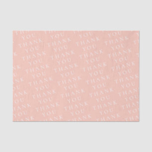 Modern Elegant Peach White Thank You Custom Tissue Paper