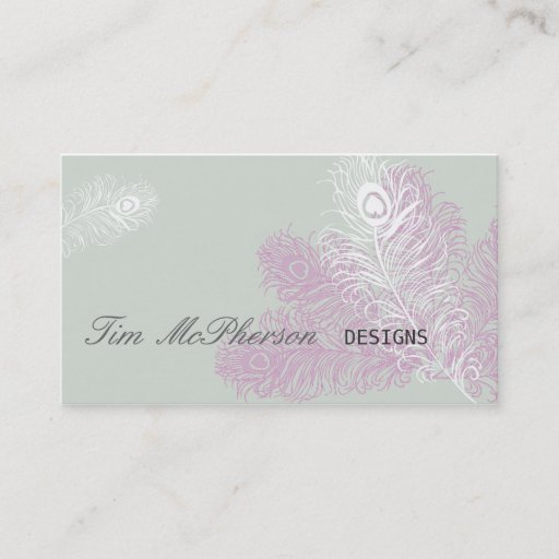 Customizable Modern Elegant Peacock Feathers Business Card Template