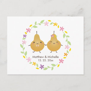 Modern Elegant Perfect Pair Wedding Save The Date Postcard