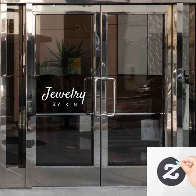 Modern Elegant Personal Brand Jewelry Window Cling (Office Door)