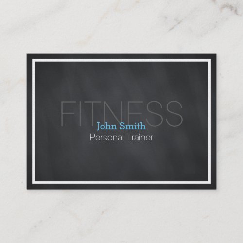 Modern Elegant Personal Fitness Trainer Chalkboard Business Card