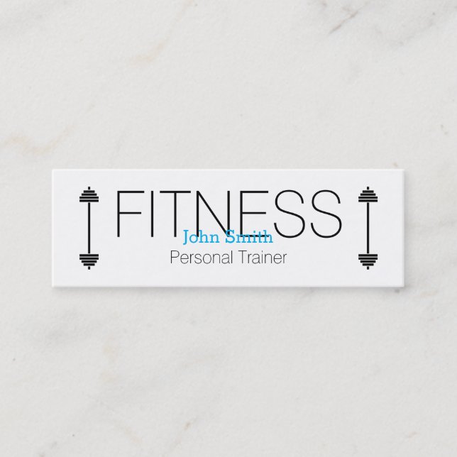 Modern Elegant Personal Fitness Trainer Mini Business Card (Front)