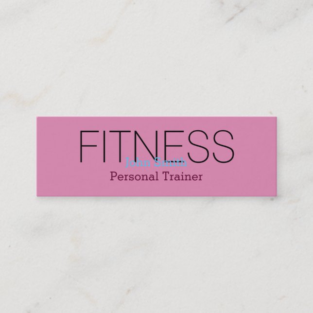 Modern Elegant Personal Fitness Trainer Mini Business Card (Front)