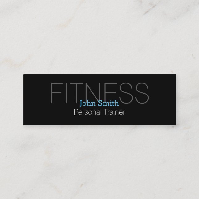 Modern Elegant Personal Fitness Trainer Mini Business Card (Front)