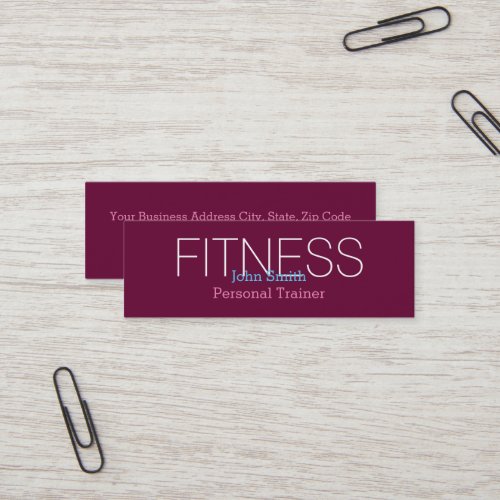 Modern Elegant Personal Fitness Trainer Mini Business Card