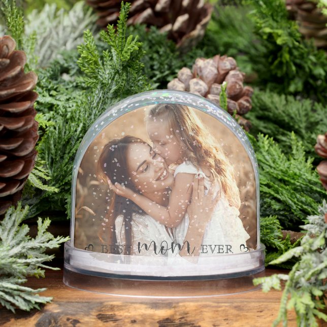 Modern Elegant Personalized Gift for Mom Snow Globe (Winter)