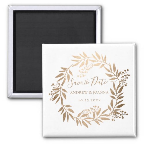 Modern Elegant Personalized Gold Monogram Magnet