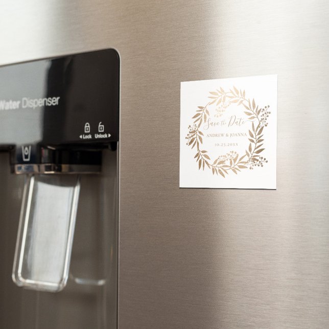 Modern Elegant Personalized Gold Monogram Magnet (Creator Uploaded)