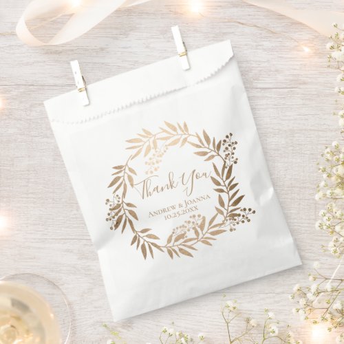 Modern Elegant Personalized Gold Monogram Wedding Favor Bag