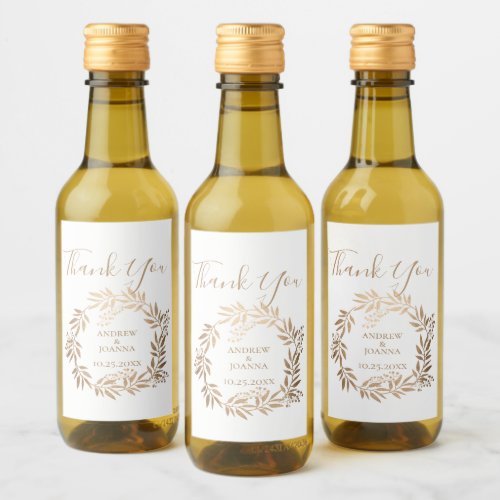 Modern Elegant Personalized Gold Monogram Wine Label