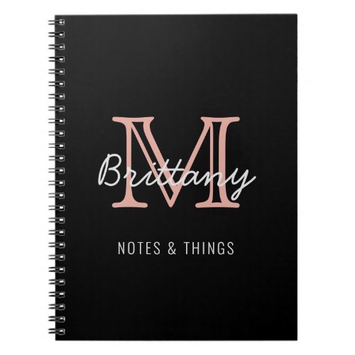 Modern Elegant Personalized Name Monogrammed Notebook