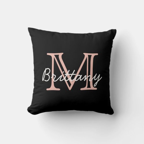 Modern Elegant Personalized Name Monogrammed Throw Pillow