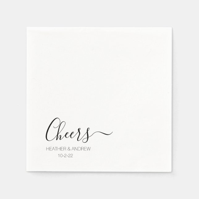 Modern Elegant Personalized Wedding Simple Napkins (Front)