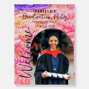 Modern Elegant Photo Arch Graduation Welcome Sign