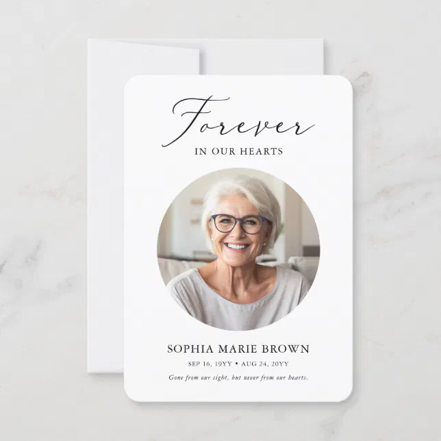 Modern Elegant Photo Bereavement Sympathy Funeral Thank You Card | Zazzle